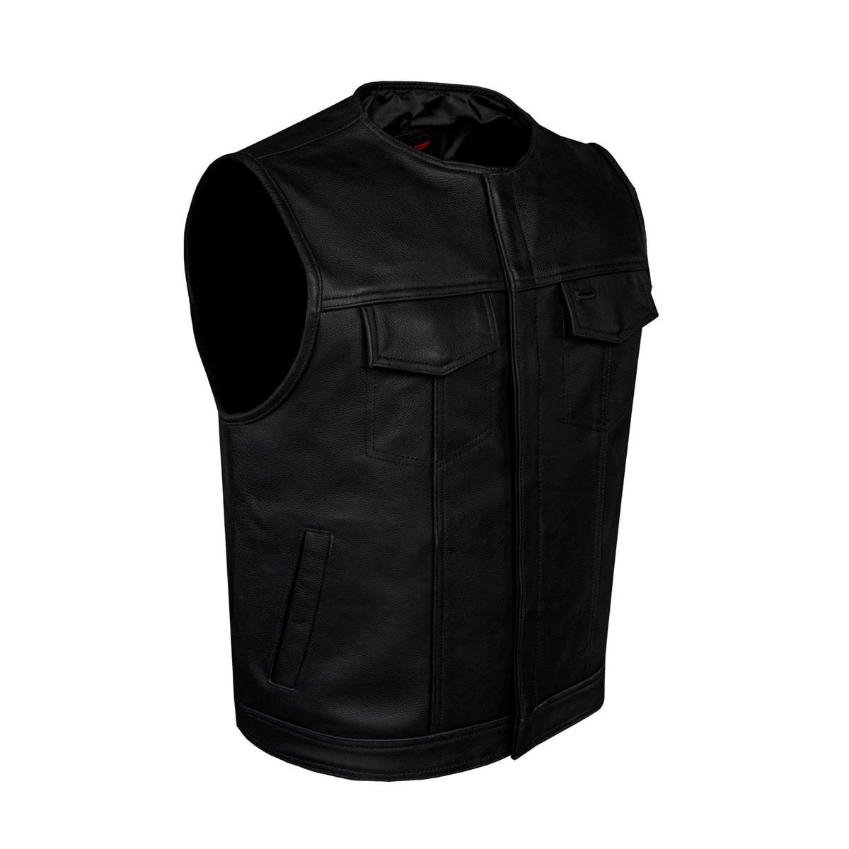 Dream Apparel Mens Motorcycle Collarless CLUB VEST® with Black Liner