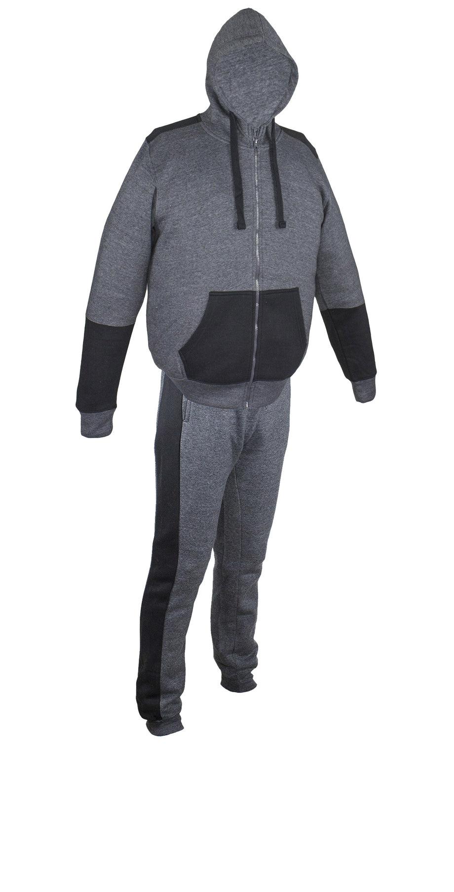 Dark Grey Black Sweatsuit LeatherVendor