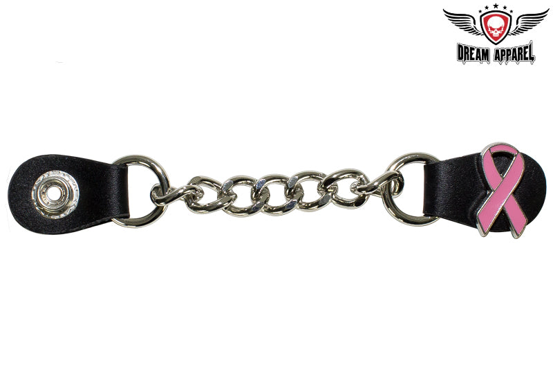 Womens Single Chain Cancer Awareness Ribbon Motorcycle Vest Extender ...