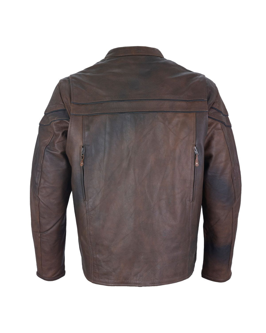 Men's Brown Naked Cowhide Leather Jacket – LeatherVendor